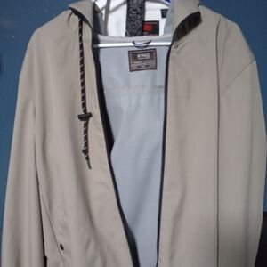 Men's Beige Hooded Jacket (Zipper Does Not Work)